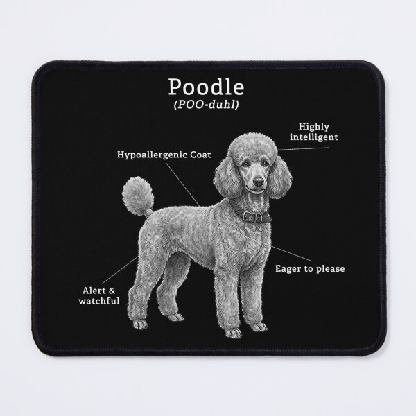 Item preview, Poodle BW Illustration designed and sold by SUP-R-Ts.
