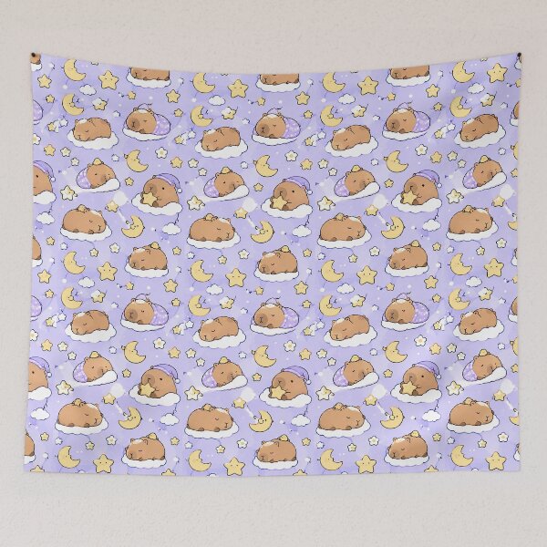 Item preview, Capybara Pajama Night Pattern designed and sold by Soft Berry Studio.