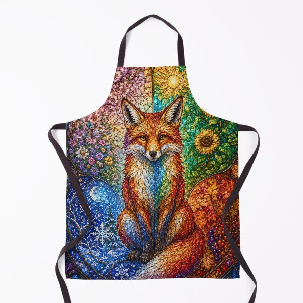 Item preview, The Fox of the Four Seasons – Wild Spirit in Stained Glass designed and sold by Pixel Otaku Gallery.