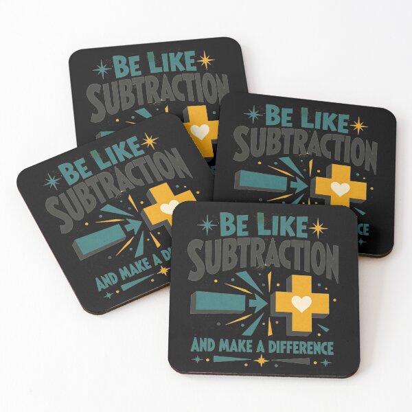 Item preview, Be Like Subtraction And Make A Difference Math Teacher Bold Cross Symbol Typography Funny Math Humor Gift for Math Teachers designed and sold by Nightarel.