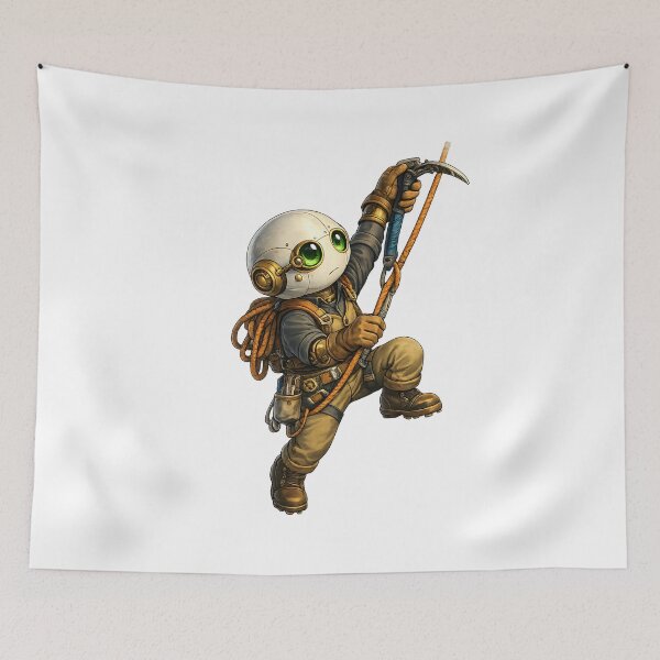 Item preview, Cute Robot Mountain Climber designed and sold by Yomere.