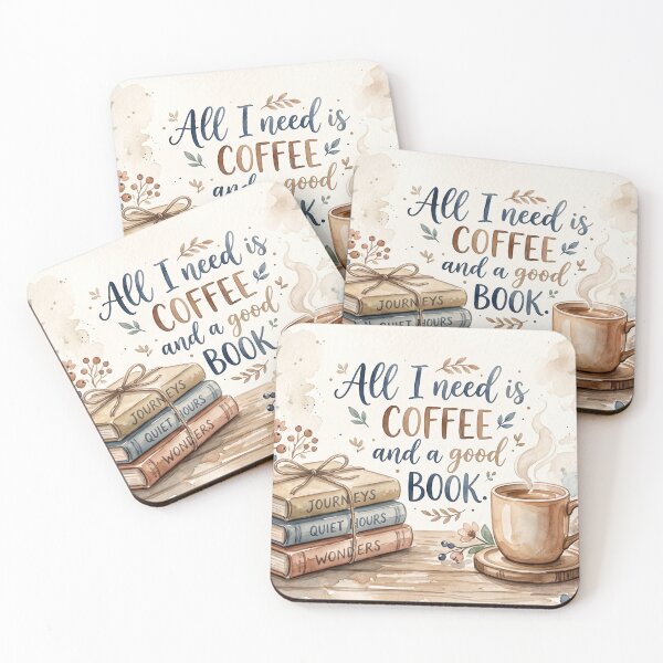 Item preview, Cozy Reading & Coffee Lover - Watercolor Floral Stack of Books designed and sold by larbimalki.