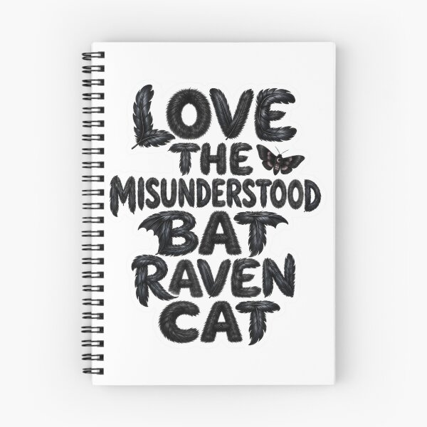 Item preview, Love The Misunderstood Bat Raven Cat Textured Chalk Typography Gothic Wildlife Humor Gift for Cottagecore Lovers designed and sold by Nightarel.