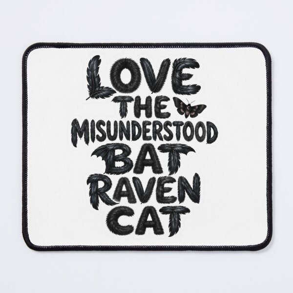 Item preview, Love The Misunderstood Bat Raven Cat Textured Chalk Typography Gothic Wildlife Humor Gift for Cottagecore Lovers designed and sold by Nightarel.