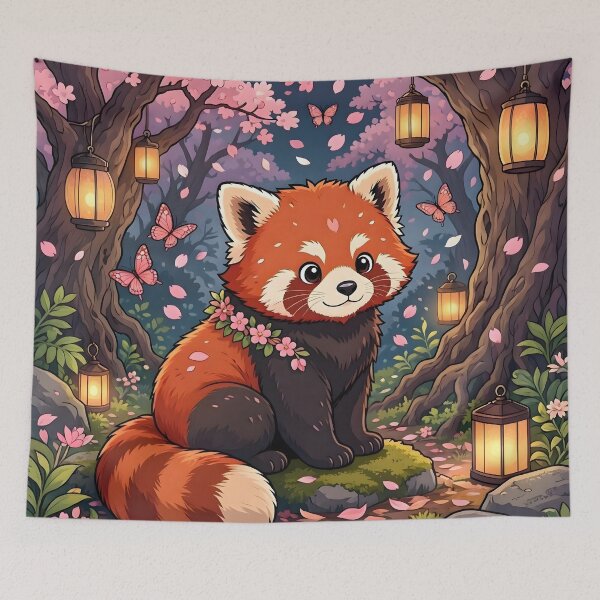 Item preview, Cute Red Panda in Cherry Blossom Forest designed and sold by Herodestroyer.