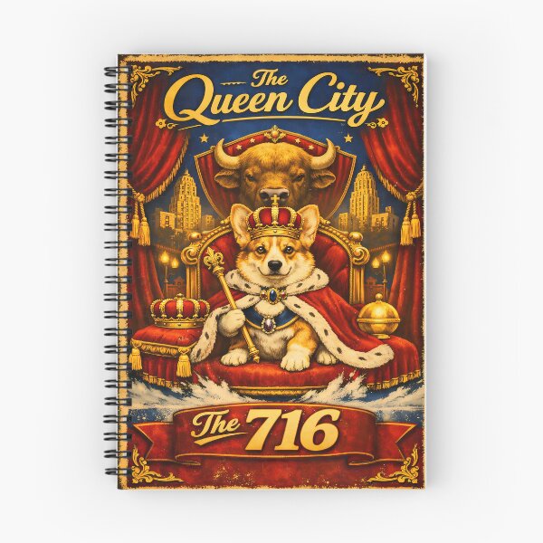 Item preview, The Queen City Corgi Dog Vintage Travel Art 716 Buffalo NY designed and sold by The716Studio.