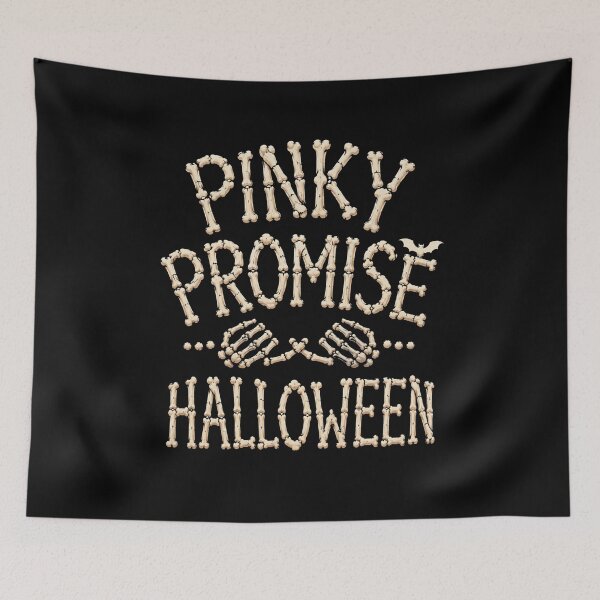 Item preview, Pinky Promise Halloween Bone Texture Typography Skeleton Bat Spooky Season Gift for Halloween Lovers designed and sold by Nightarel.