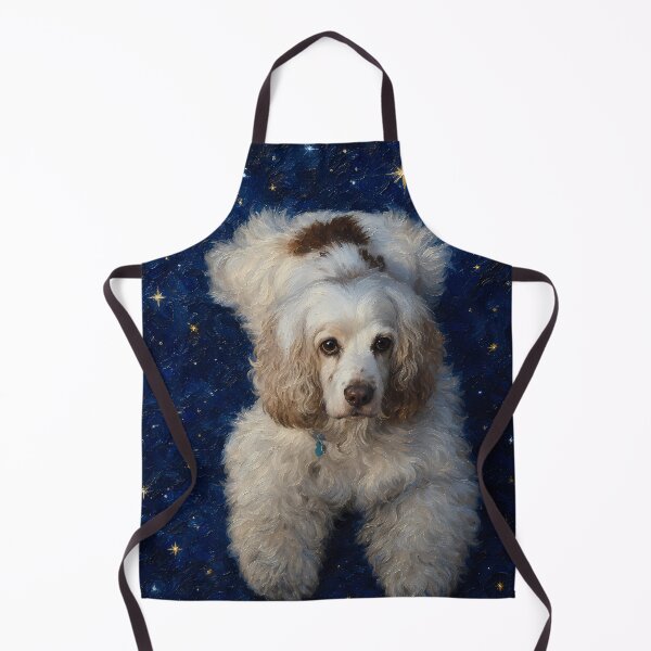 Item preview, Fluffy White Dog Under Starry Night Sky Oil Painting designed and sold by SellingWSarah17.