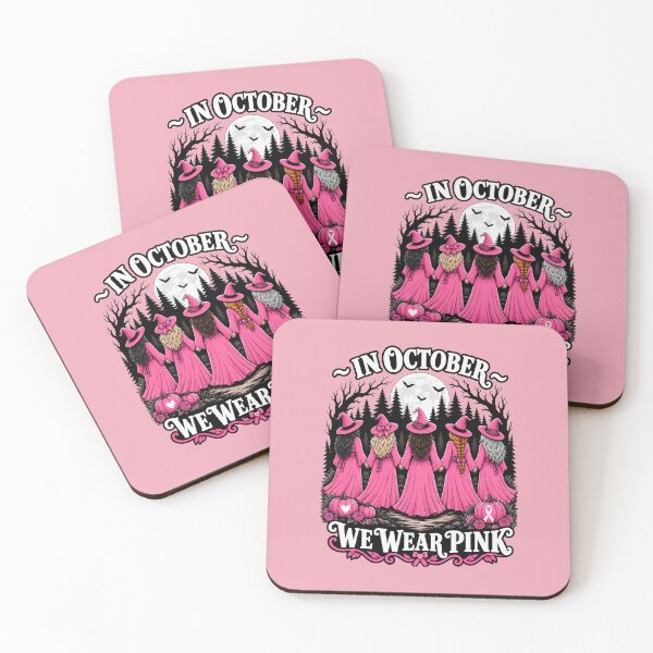 Item preview, In October We Wear Pink Witches Halloween Witchy Squad Witch  designed and sold by clothesy7.