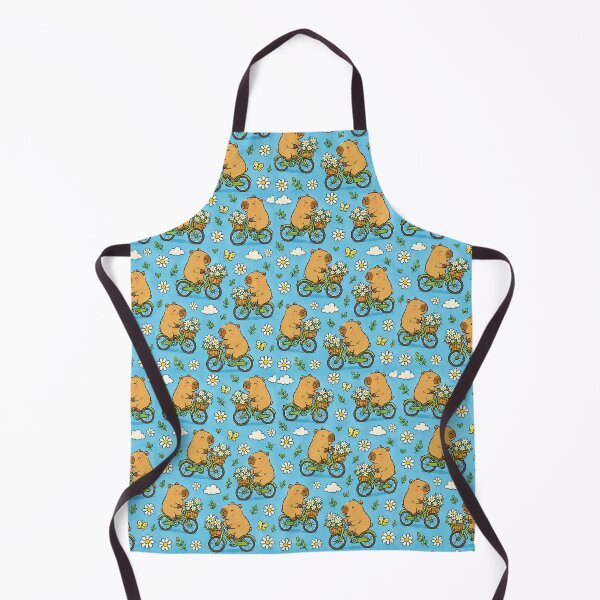 Item preview, Cute Capybara Daisy Bicycle Pattern designed and sold by Soft Berry Studio.