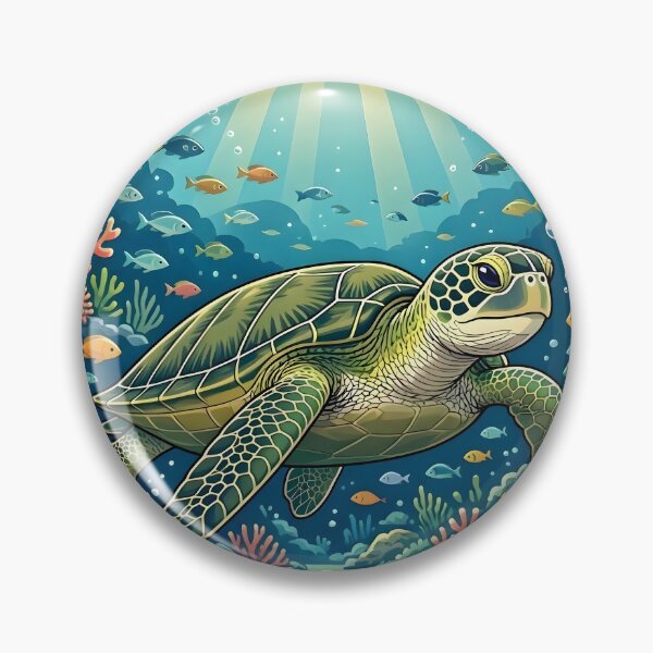 Item preview, Sea Turtle Swimming in Coral Reef Ocean designed and sold by Herodestroyer.