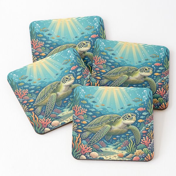 Item preview, Sea Turtle Swimming in Coral Reef Ocean designed and sold by Herodestroyer.