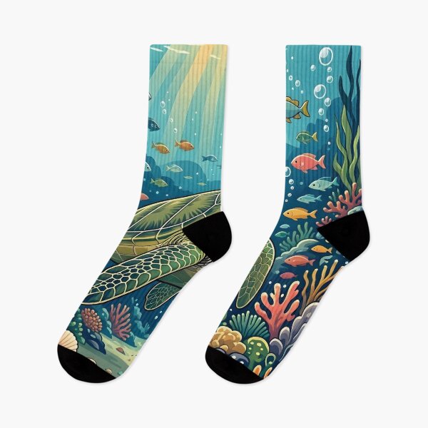 Item preview, Sea Turtle Swimming in Coral Reef Ocean designed and sold by Herodestroyer.