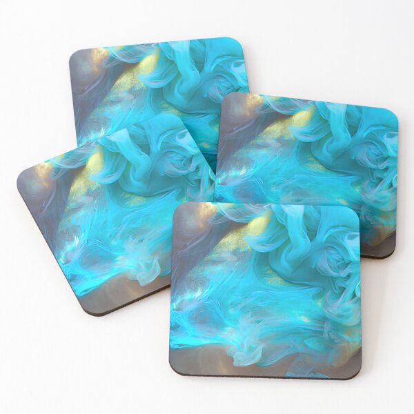 Item preview, Vibrant Electric Blue Silk Flow Abstract 3D Waves Wall Arta designed and sold by LuxocaDesigns24.