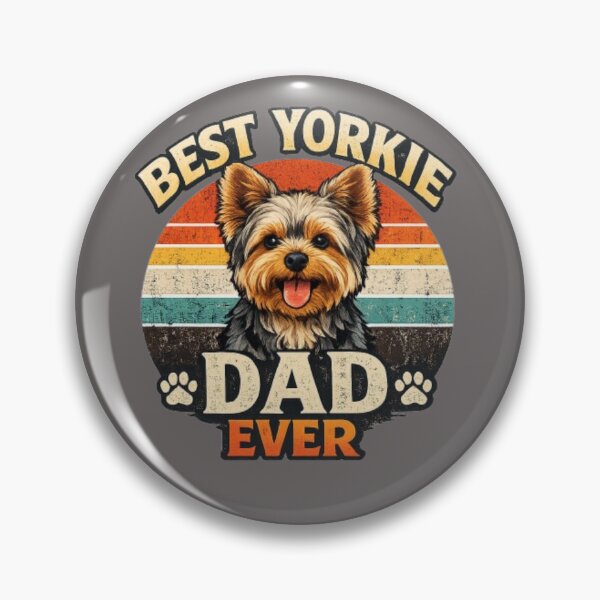 Item preview, Best Yorkie Dad Ever – Vintage Retro Dog Design designed and sold by Yorkie Magic Studio .