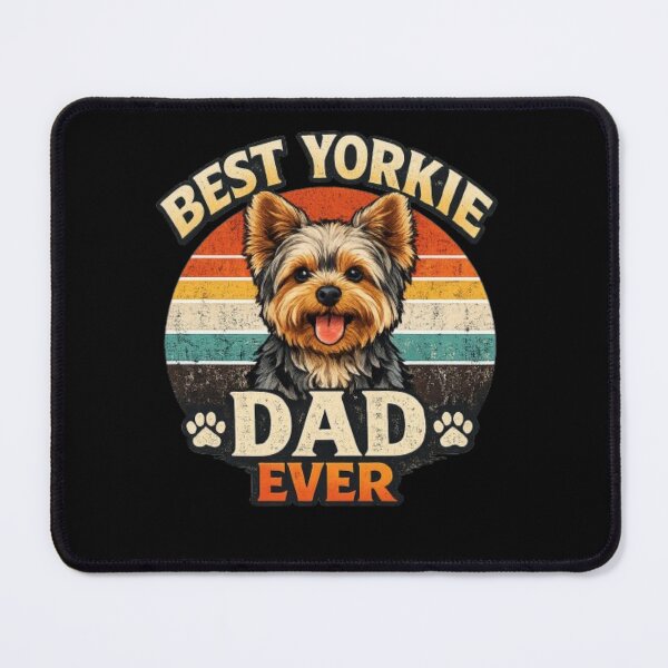 Item preview, Best Yorkie Dad Ever – Vintage Retro Dog Design designed and sold by Yorkie Magic Studio .