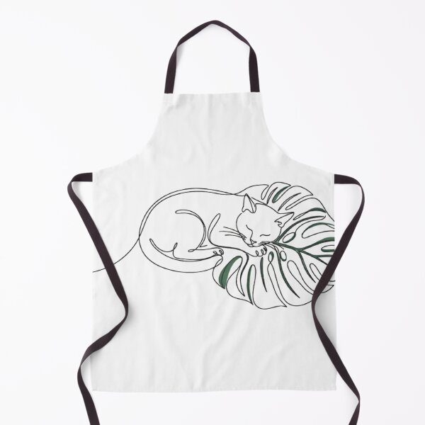 Item preview, Minimalist Sleeping Cat Monstera Leaf Line designed and sold by GTFullShop.