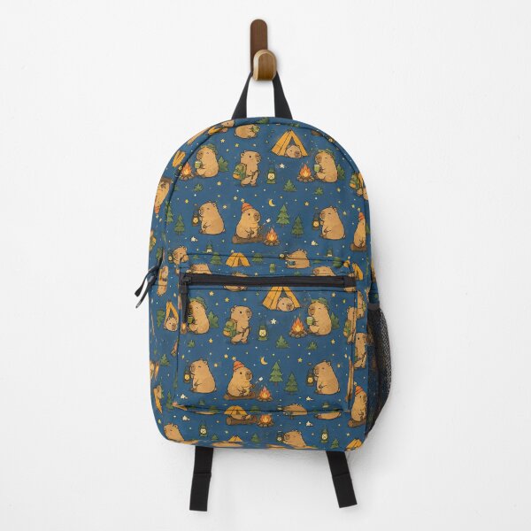 Item preview, Cute Capybara Camping Adventure Pattern designed and sold by Soft Berry Studio.
