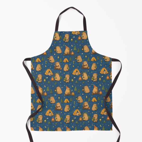 Item preview, Cute Capybara Camping Adventure Pattern designed and sold by Soft Berry Studio.