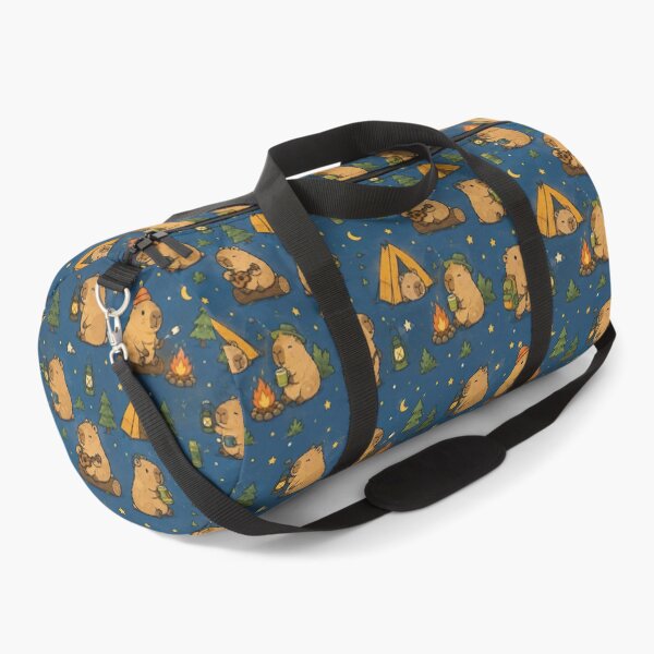 Item preview, Cute Capybara Camping Adventure Pattern designed and sold by Soft Berry Studio.