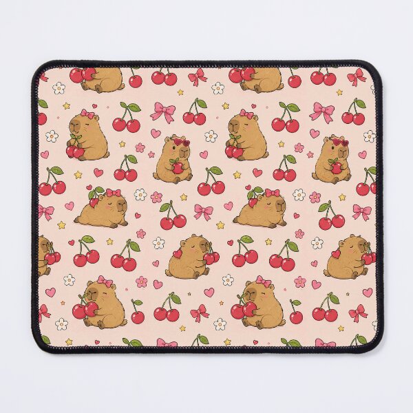 Item preview, Cute Capybara Cherry Pattern designed and sold by Soft Berry Studio.