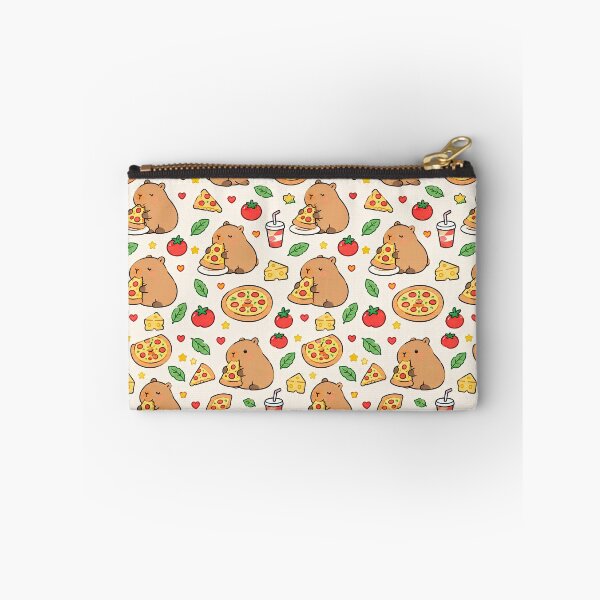 Item preview, Cute Capybara Pizza Party Pattern designed and sold by Soft Berry Studio.