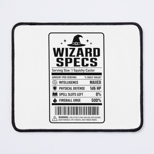 Item preview, Wizard Nutrition Facts - Funny RPG Spellcaster Stats Meme designed and sold by Dice_Goblin_Studio.