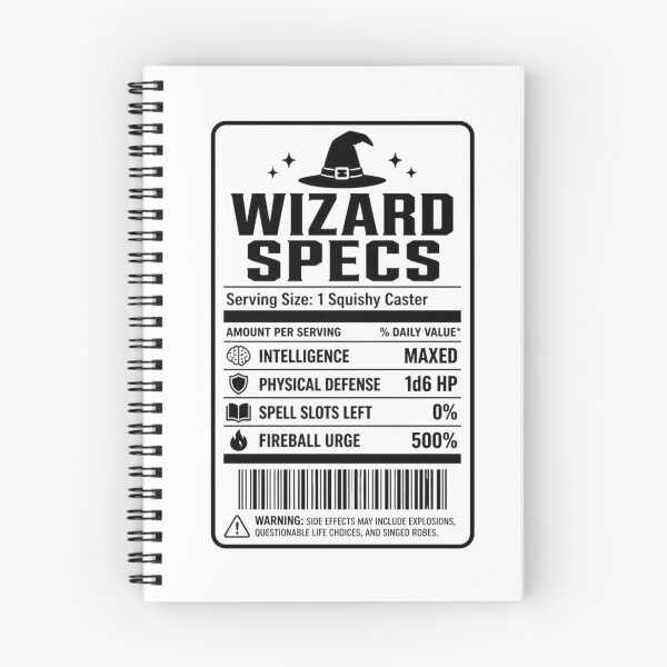 Item preview, Wizard Nutrition Facts - Funny RPG Spellcaster Stats Meme designed and sold by Dice_Goblin_Studio.