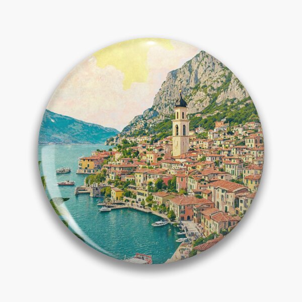 Item preview, Limone sul Garda Italy Vintage Lemon Village Lake designed and sold by JIGUWORLD.