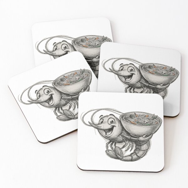 Item preview, Cute Shrimp Serving Seafood Ramen Bowl designed and sold by DNBY.