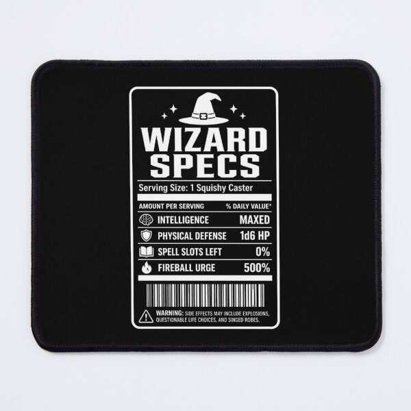 Item preview, Wizard Nutrition Facts (White) - Funny RPG Spellcaster Stats Meme designed and sold by Dice_Goblin_Studio.
