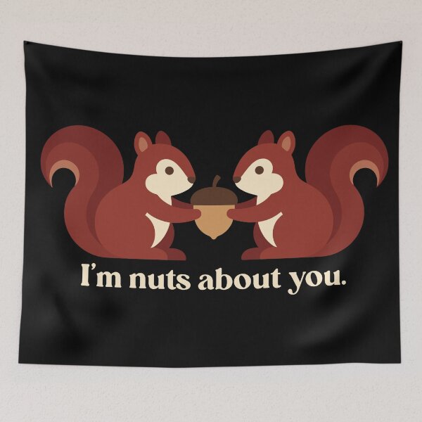 Item preview, Cute Squirrels I'm Nuts About You Typography Badge designed and sold by ZUMERI.
