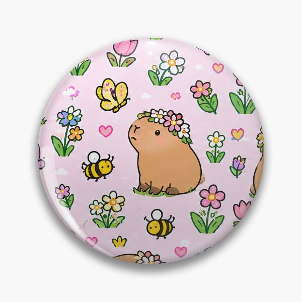 Item preview, Cute Capybara Flower Crown Pattern designed and sold by Soft Berry Studio.