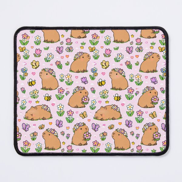 Item preview, Cute Capybara Flower Crown Pattern designed and sold by Soft Berry Studio.
