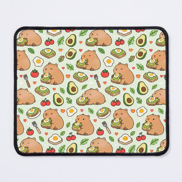 Item preview, Cute Capybara Avocado Toast Pattern designed and sold by Soft Berry Studio.