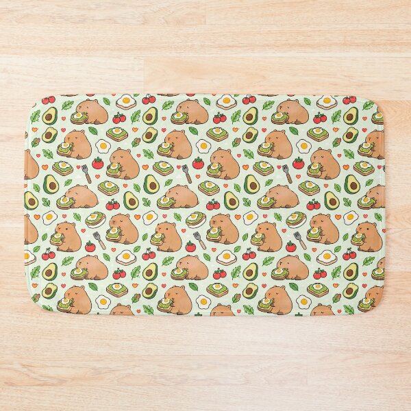 Item preview, Cute Capybara Avocado Toast Pattern designed and sold by Soft Berry Studio.
