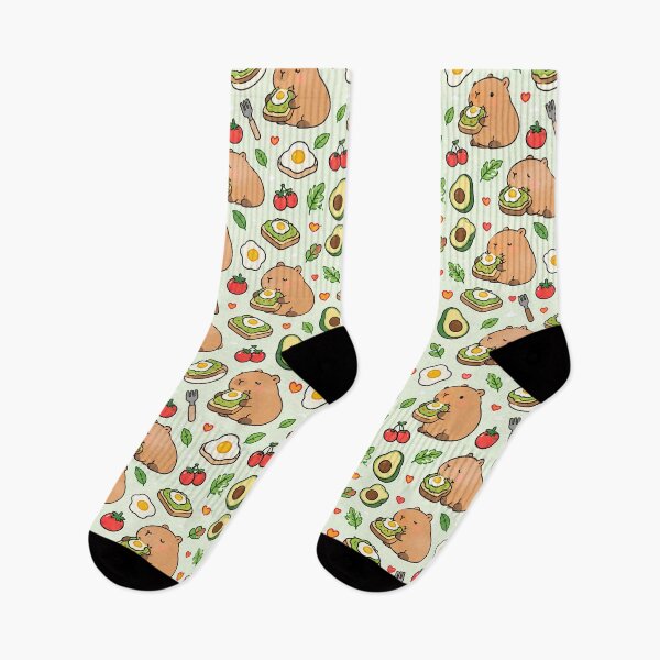 Item preview, Cute Capybara Avocado Toast Pattern designed and sold by Soft Berry Studio.