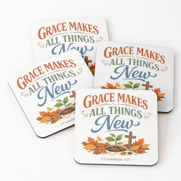 Item preview, Grace Makes All Things New Autumn Typography Design designed and sold by stylishdzign.