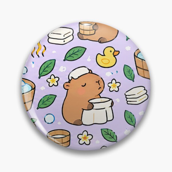 Item preview, Cute Capybara Orange Grove Pattern designed and sold by Soft Berry Studio.
