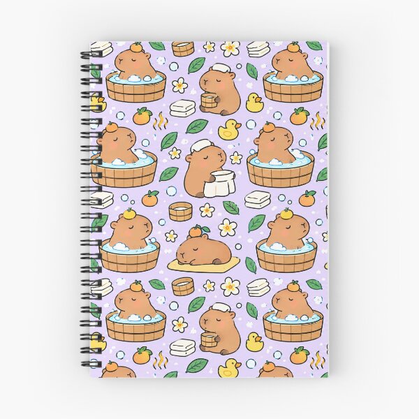 Item preview, Cute Capybara Orange Grove Pattern designed and sold by Soft Berry Studio.
