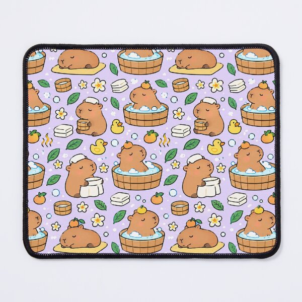 Item preview, Cute Capybara Orange Grove Pattern designed and sold by Soft Berry Studio.