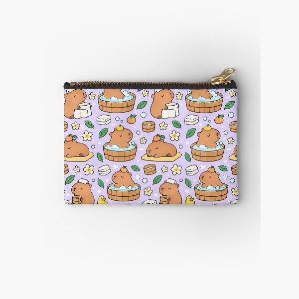 Item preview, Cute Capybara Orange Grove Pattern designed and sold by Soft Berry Studio.