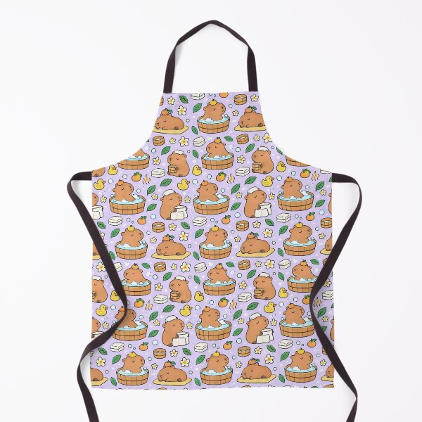 Item preview, Cute Capybara Orange Grove Pattern designed and sold by Soft Berry Studio.