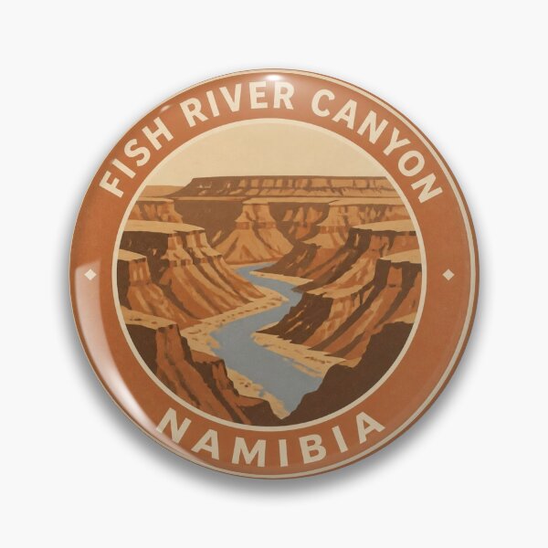Item preview, Fish River Canyon Desert Canyon Landmark Round Badge – Namibia designed and sold by The Digital Compass.