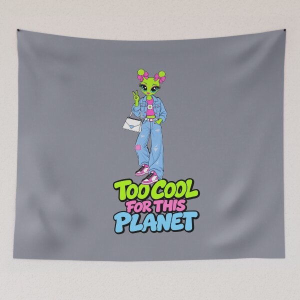 Item preview, Too Cool for This Planet – Alien Denim Girl designed and sold by Aimetoi.