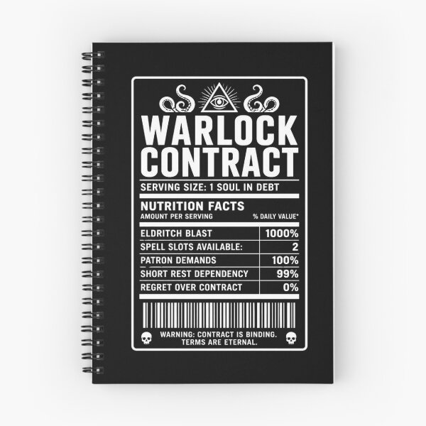 Item preview, Warlock Nutrition Facts (White) - Funny RPG Class Stats Meme designed and sold by Dice_Goblin_Studio.