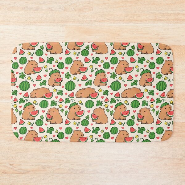 Item preview, Cute Capybara Watermelon Pattern designed and sold by Soft Berry Studio.