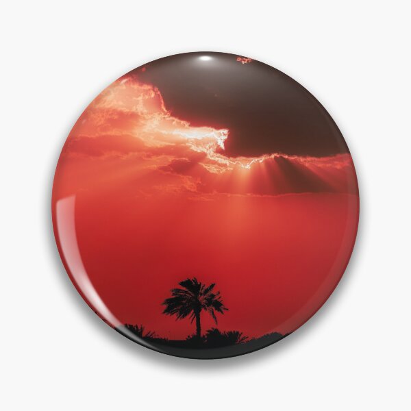 Item preview, Fiery Sunset Sky with Sun Rays Behind Dark Clouds Silhouette designed and sold by AbulailArt.