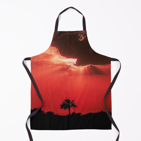 Item preview, Fiery Sunset Sky with Sun Rays Behind Dark Clouds Silhouette designed and sold by AbulailArt.