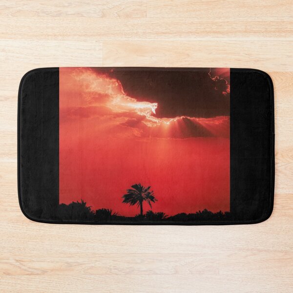 Item preview, Fiery Sunset Sky with Sun Rays Behind Dark Clouds Silhouette designed and sold by AbulailArt.